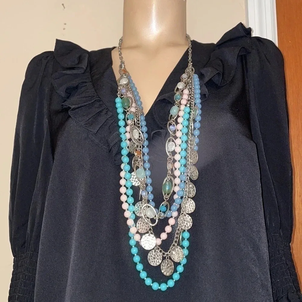 Premier designs womens necklace statement multi strand sugar rush vintage chunky